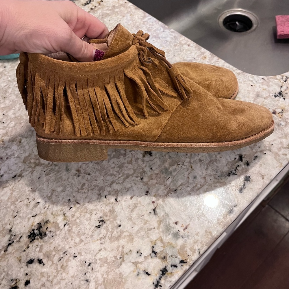 kate spade fringe booties